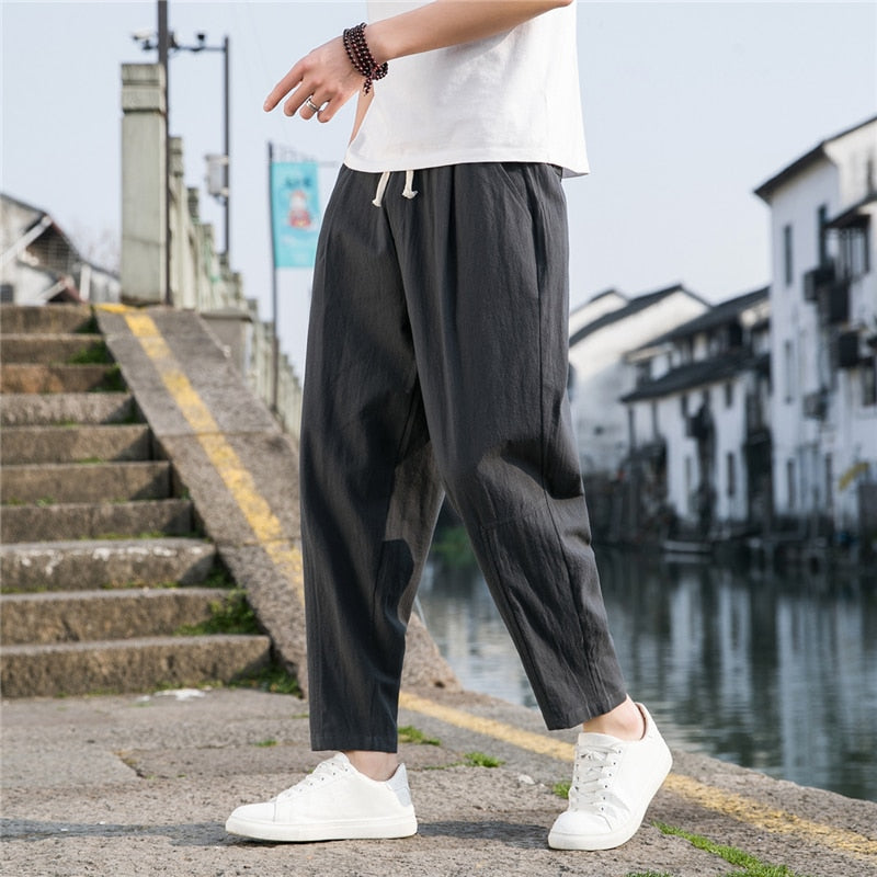 Calça Casual de Linho Masculina